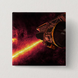 Badge Carré 5 Cm Spitzer vu contre le ciel infrarouge