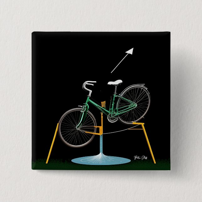 Badge Carré 5 Cm Spokes Petra Gliff Square Button (Devant)