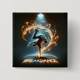 Badge Carré 5 Cm "Spotlight Groove" - ​ ​ dansant sous les projecte