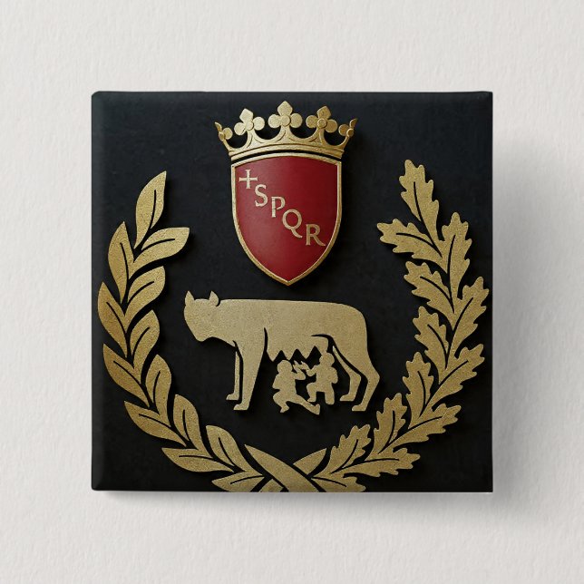 Badge Carré 5 Cm +SPQR Boto Pro Roma (Devant)