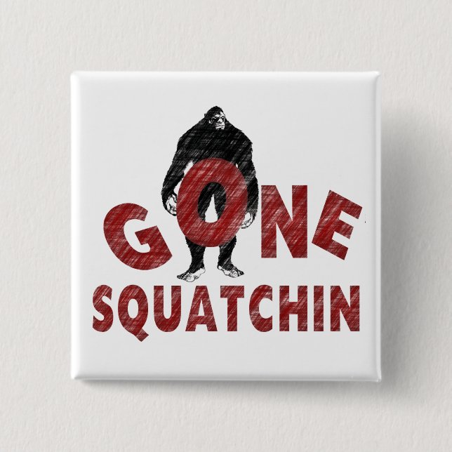 Badge Carré 5 Cm Squatchin allé - style Squatcher de crayon (Devant)