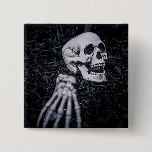 Badge Carré 5 Cm Squelette