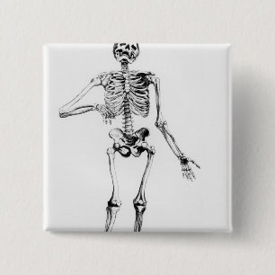 Badge Carré 5 Cm Squelette humain