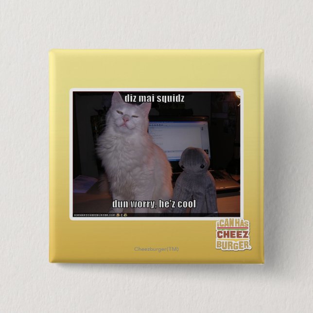 Badge Carré 5 Cm squidz de l'AMI de diz (Devant)