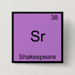Badge Carré 5 Cm Sr - Symbole de l'élément Chimie Funny de Shakes