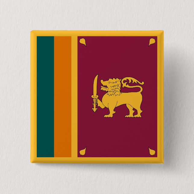 Badge Carré 5 Cm Sri Lanka Flag (Devant)
