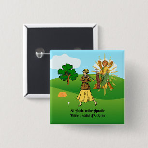Badge Carré 5 Cm St. André et golfeuse chic