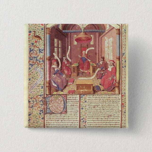 Badge Carré 5 Cm St Augustine, Epicurus, Zénon, Antiochus et (Devant)