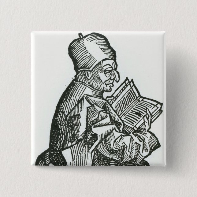Badge Carré 5 Cm St Bede de 'Liber Chronicarum (Devant)
