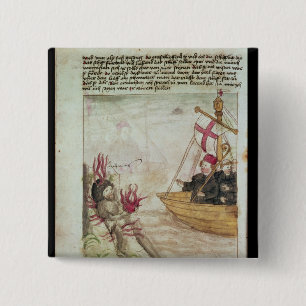 Badge Carré 5 Cm St Brendan dans son bateau