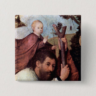 Badge Carré 5 Cm St Christopher, détaillent le bouton 2
