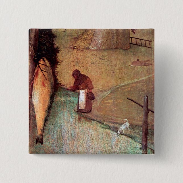 Badge Carré 5 Cm St Christopher, détaillent le bouton 3 (Devant)
