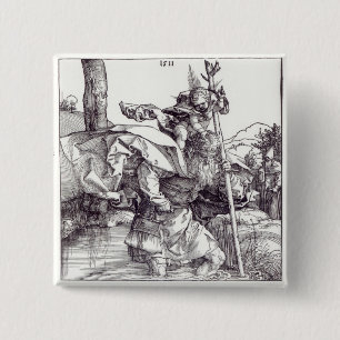Badge Carré 5 Cm St Christopher portant le Christ infantile, 1511