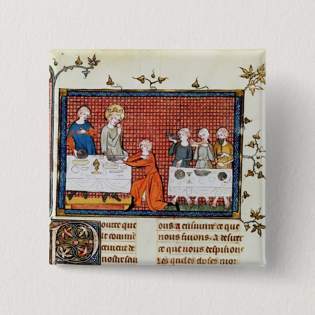 Badge Carré 5 Cm St d'alimentation, "de vie et de miracles de St (Devant)