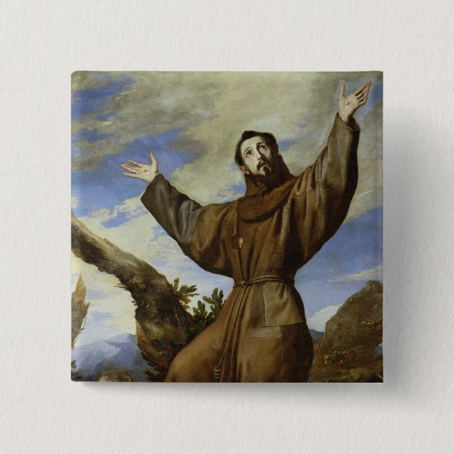 Badge Carré 5 Cm St Francis d'Assisi 1642 (Devant)