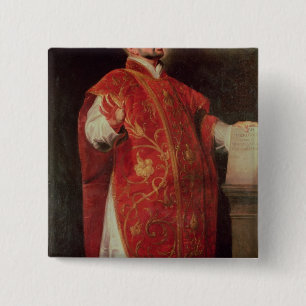 Badge Carré 5 Cm St Ignatius de la fondatrice de Loyola des
