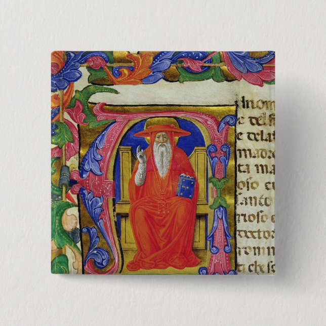 Badge Carré 5 Cm St Jerome (Devant)