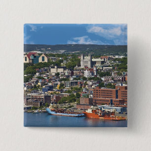 Badge Carré 5 Cm St. John's, Terre-Neuve, Canada, le littoral