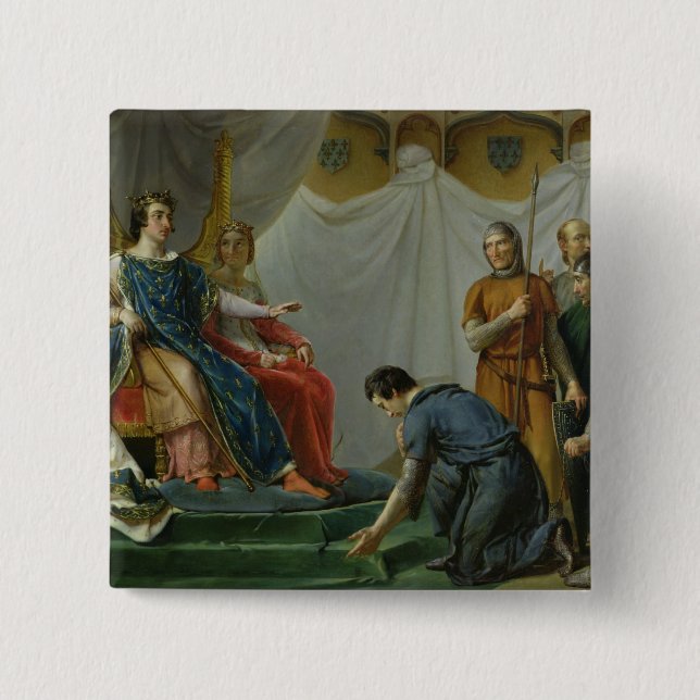 Badge Carré 5 Cm St Louis Pardonning Mauclerc (Devant)