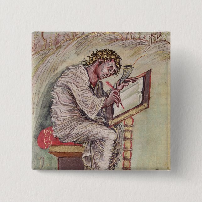 Badge Carré 5 Cm St Matthew, des évangiles d'Ebbo (Devant)