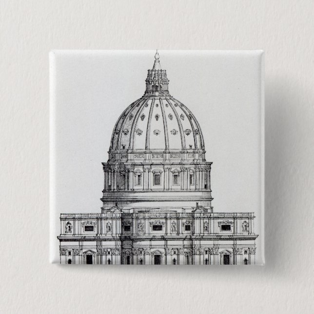 Badge Carré 5 Cm St Peter, Rome (Devant)