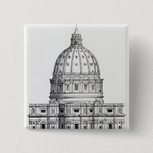 Badge Carré 5 Cm St Peter, Rome