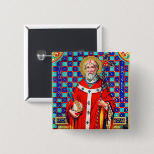 Badge Carré 5 Cm St. Thomas Becket en chasuble rouge (K 34)