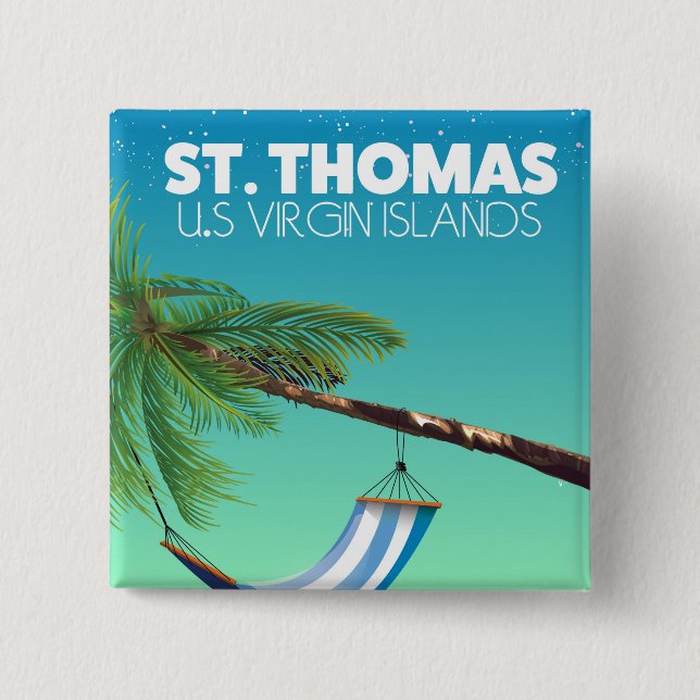 Badge Carré 5 Cm St Thomas Îles Vierges américaines. (Devant)