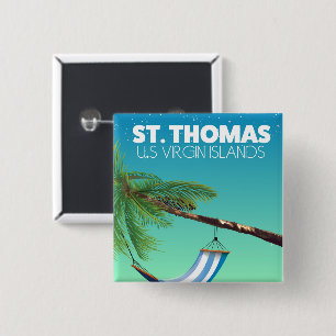 Badge Carré 5 Cm St Thomas Îles Vierges américaines.