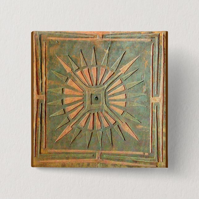 BADGE CARRÉ 5 CM STAR DU MATIN (Devant)