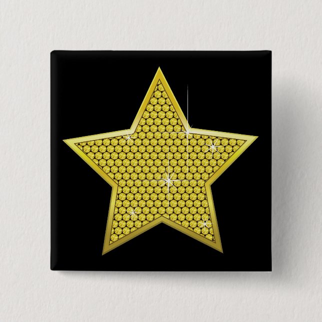 Badge Carré 5 Cm Star Gold de Sparkling (Devant)