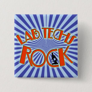 BADGE CARRÉ 5 CM STARBURST LAB TECHS ROCK (LABORATOIRE SCIENTIFIQUE
