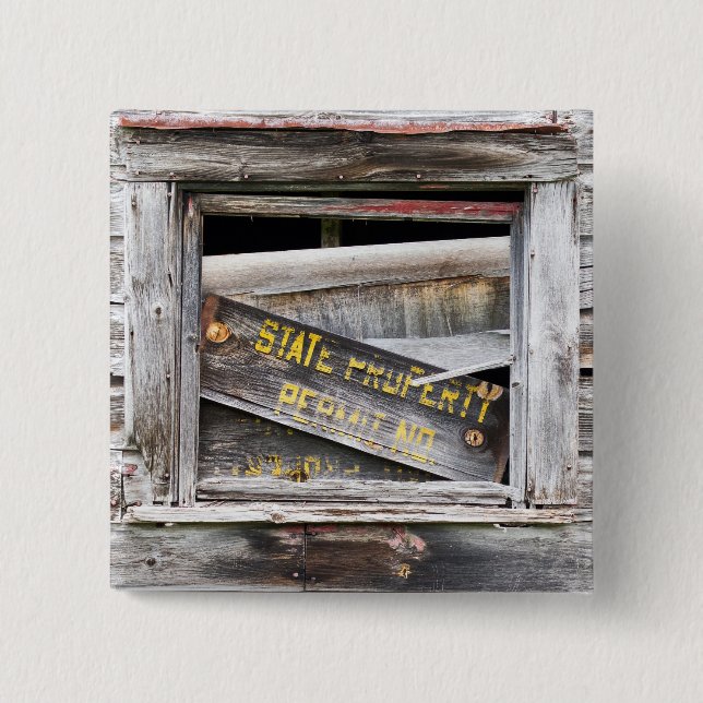 Badge Carré 5 Cm State, propriété (Devant)