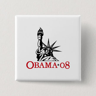 Badge Carré 5 Cm Statue 2008 de Barack Obama de bouton de liberté