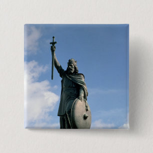 Badge Carré 5 Cm Statue d'Alfred le grand