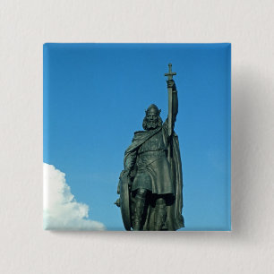 Badge Carré 5 Cm Statue d'Alfred le grand