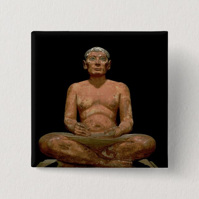 Badge Carré 5 Cm Statue de acroupissement de scribe (Devant)