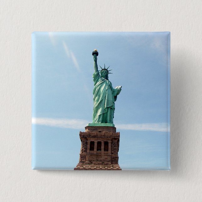 Badge Carré 5 Cm Statue de bouton de liberté (Devant)