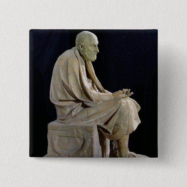 Badge Carré 5 Cm Statue de Chrysippus le philosophe grec (Devant)