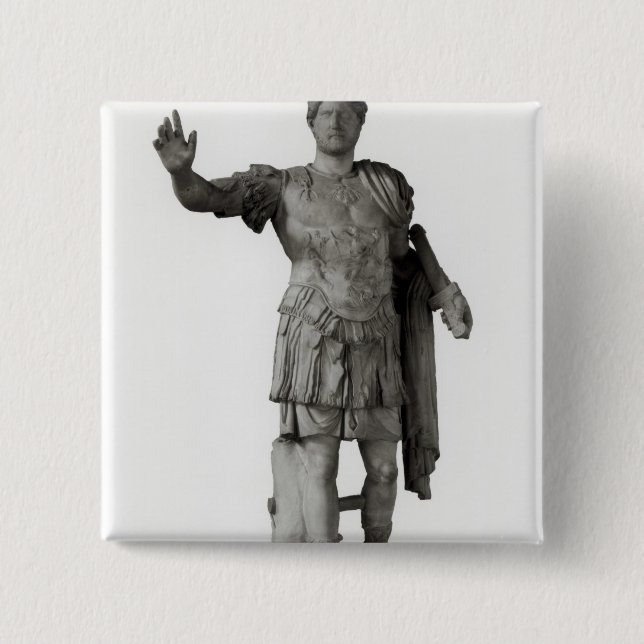 Badge Carré 5 Cm Statue de Hadrian (marbre (Devant)