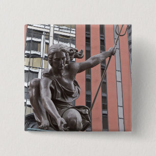 Badge Carré 5 Cm Statue de Portlandia, Portland, Oregon