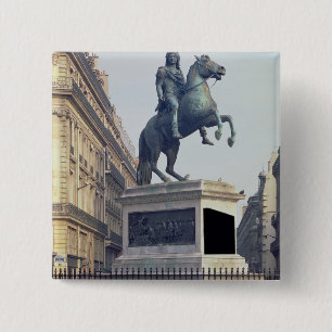 Badge Carré 5 Cm Statue équestre du Roi Louis XIV (1816-22) (bro