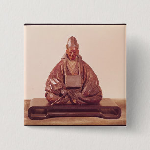 Badge Carré 5 Cm Statue posée de la période de Basho Edo