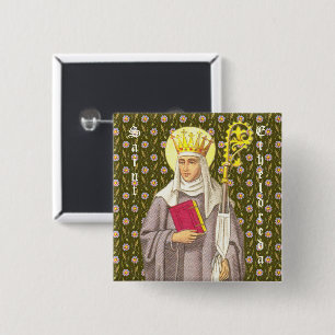 Badge Carré 5 Cm Ste. Etheldreda (Audrey) (P 003)