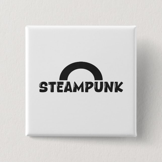 Badge Carré 5 Cm Steampunk Minimalist Design Button (Devant)