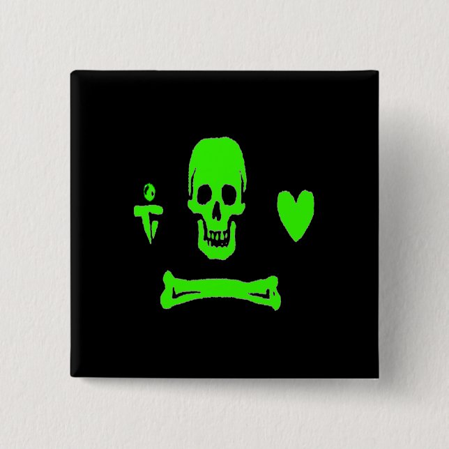 Badge Carré 5 Cm Stede Capot-Vert (Devant)