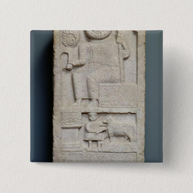 Badge Carré 5 Cm Stele consacré à Saturn, d'EL-Ayaida (Devant)