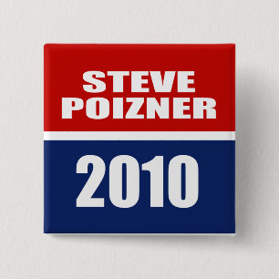 BADGE CARRÉ 5 CM STEVE POIZNER, GOUVERNEUR