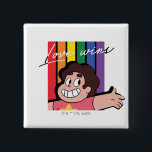 Badge Carré 5 Cm Steven Universe - L'amour gagne<br><div class="desc">Steven Universe | Regardez ce graphique arc-en-ciel avec Steven Universe et les mots : "L'amour gagne"!</div>