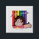 Badge Carré 5 Cm Steven Universe - L'amour gagne<br><div class="desc">Steven Universe | Regardez ce graphique arc-en-ciel avec Steven Universe et les mots : "L'amour gagne"!</div>